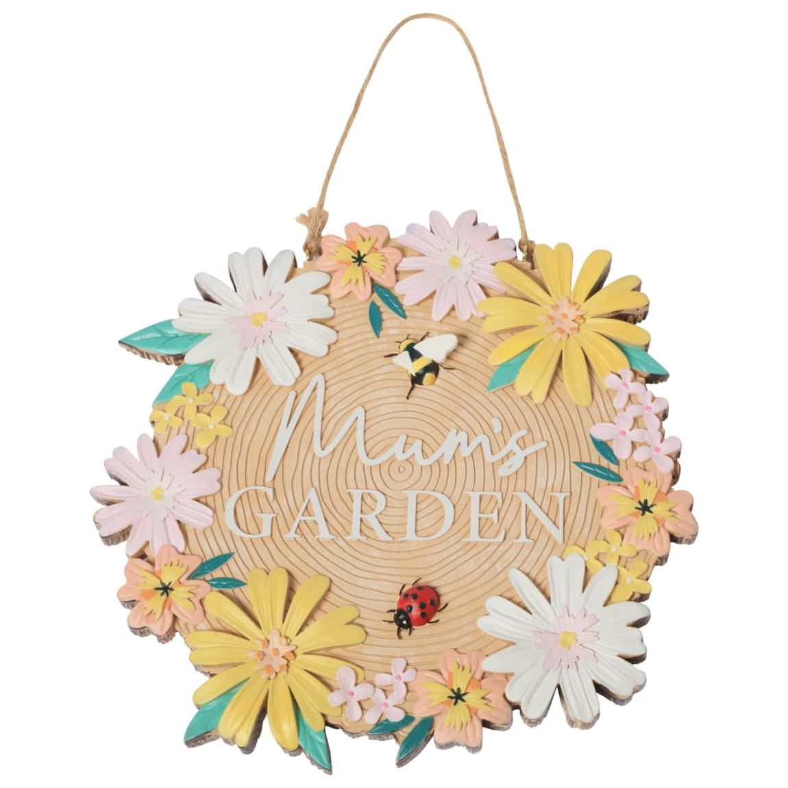 Floral Mum's Garden hanging wall plaque decoration