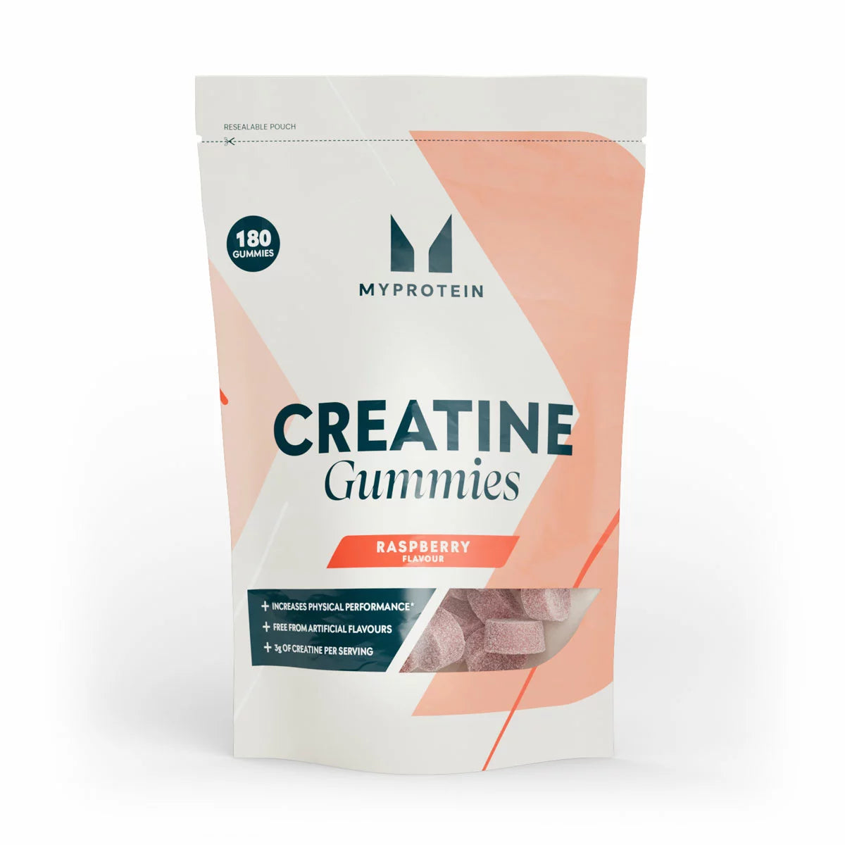 MyProtein Creatine Gummies Raspberry 180 count bottle