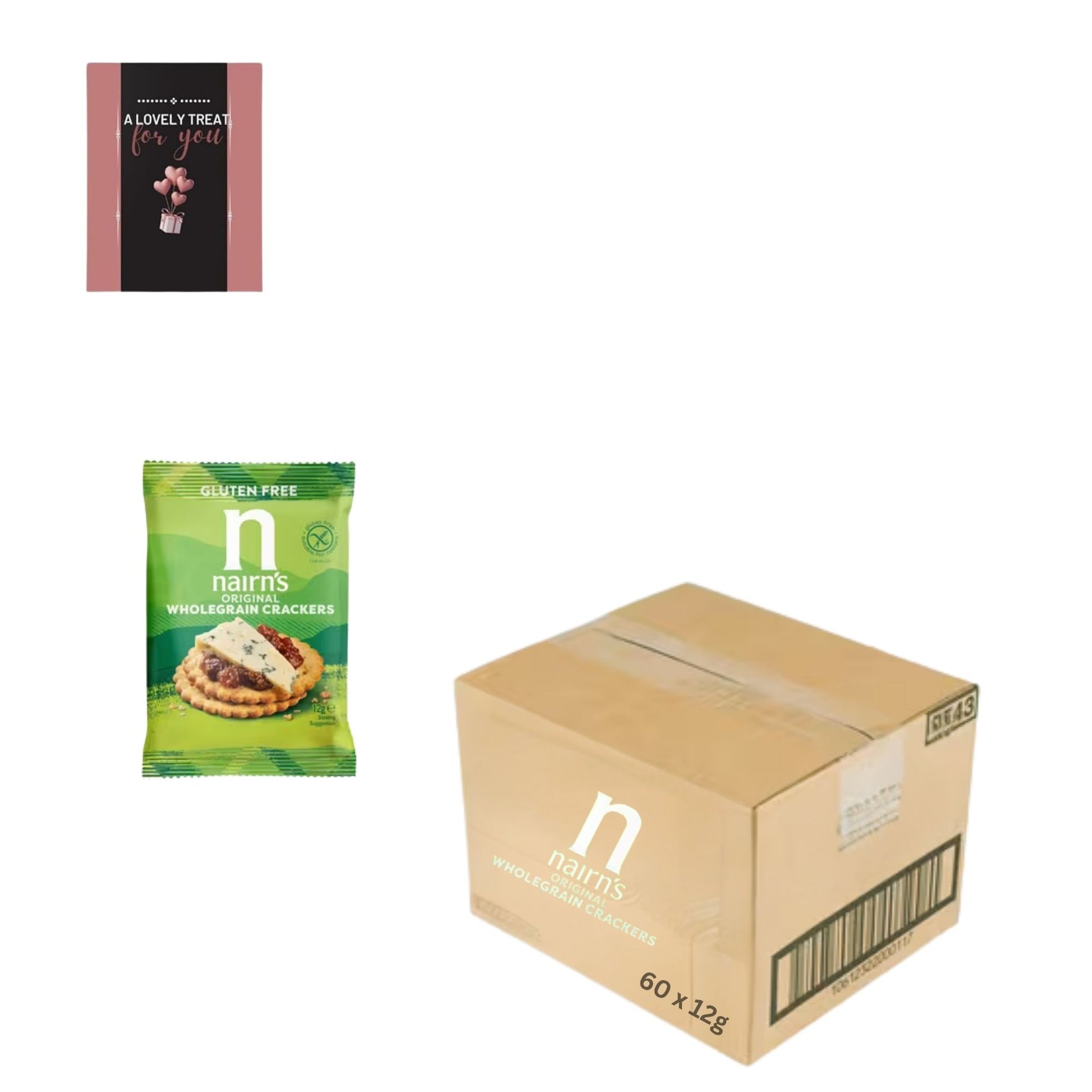 Nairn's gluten free oat crackers in 60 x 12g packs
