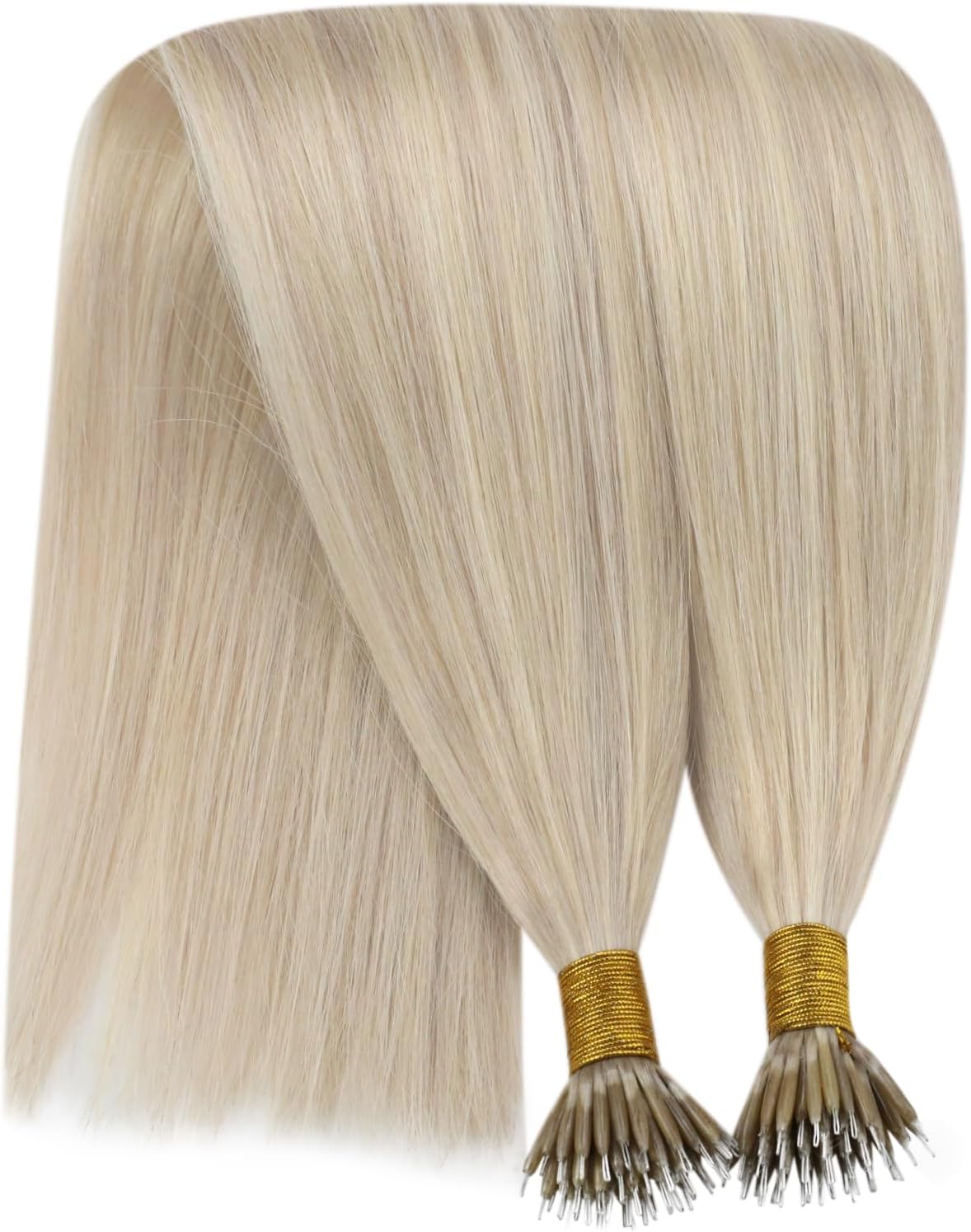 Blonde nano bead extensions suitable for cold fusion