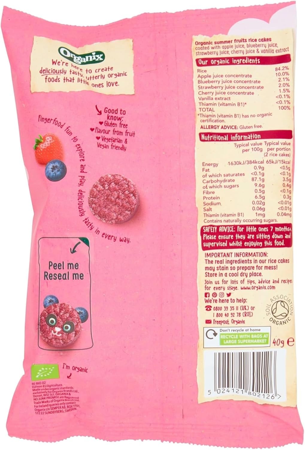 light organic baby rice cakes for self feeding