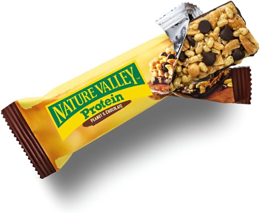 Nature Valley Protein Peanut & Chocolate Cereal Bars - Gluten-Free, 40g, Pack of 26, High in Protein Snack