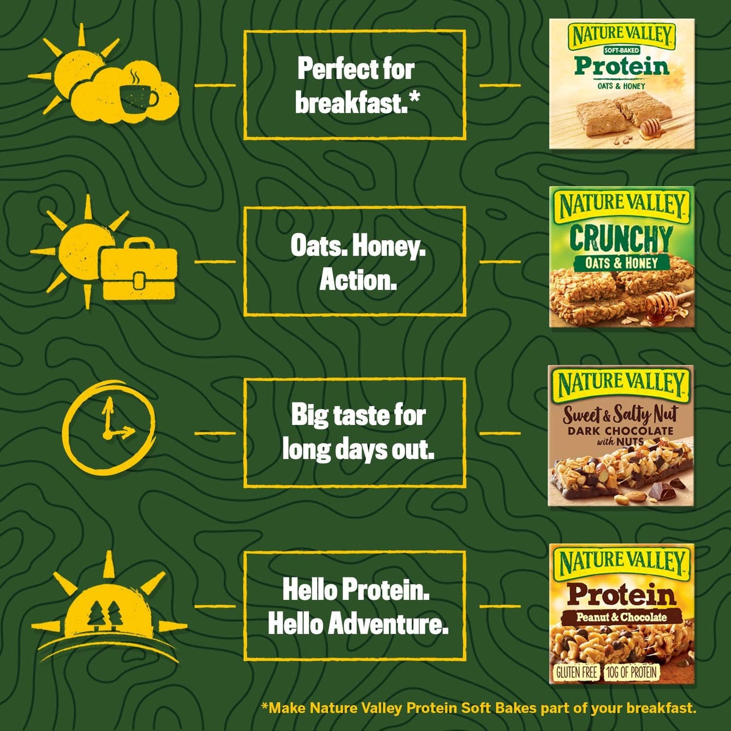 nature valley energy bar crunchy oats honey