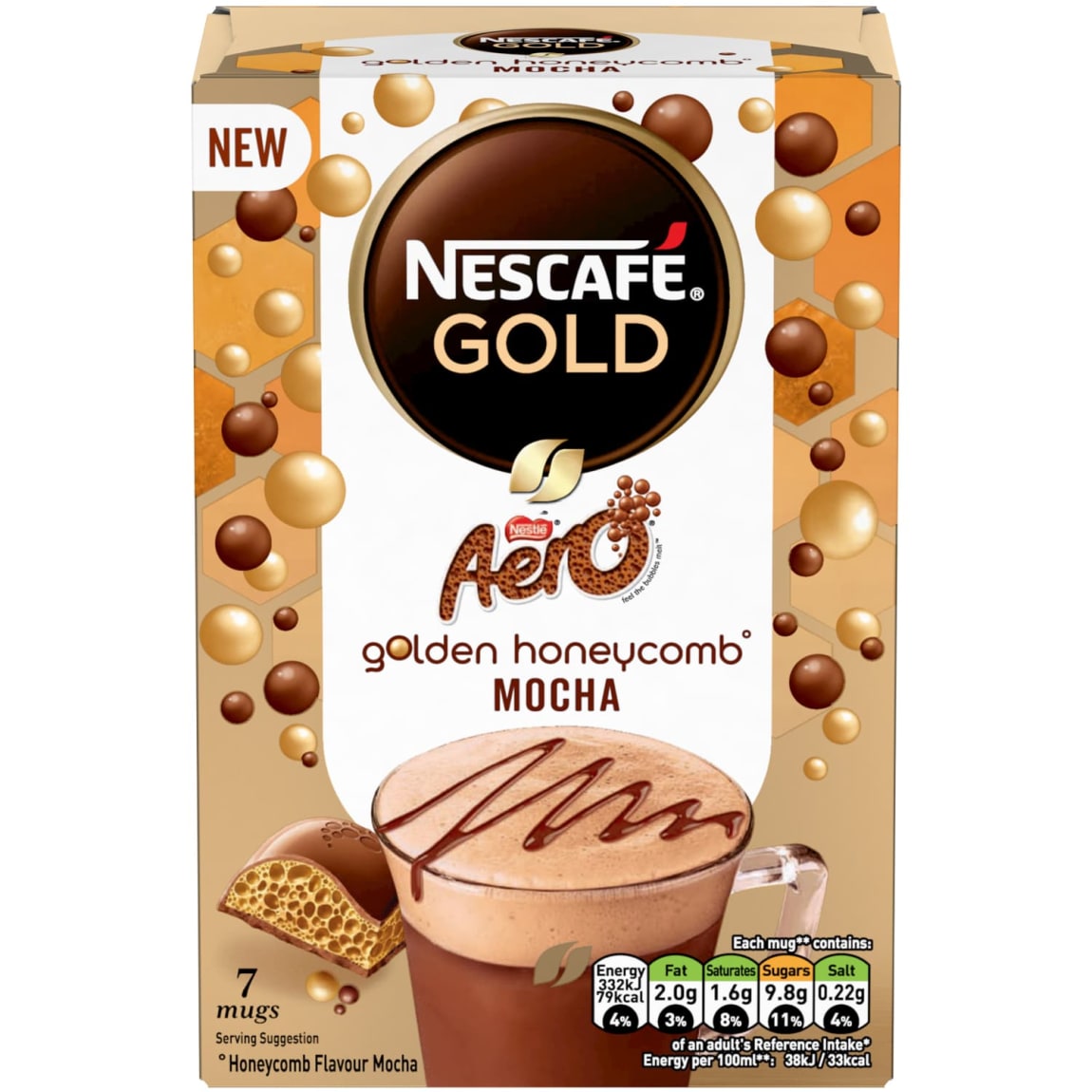 Nescafé Aero Mocha Golden Honeycomb Coffee 7 mugs pack
