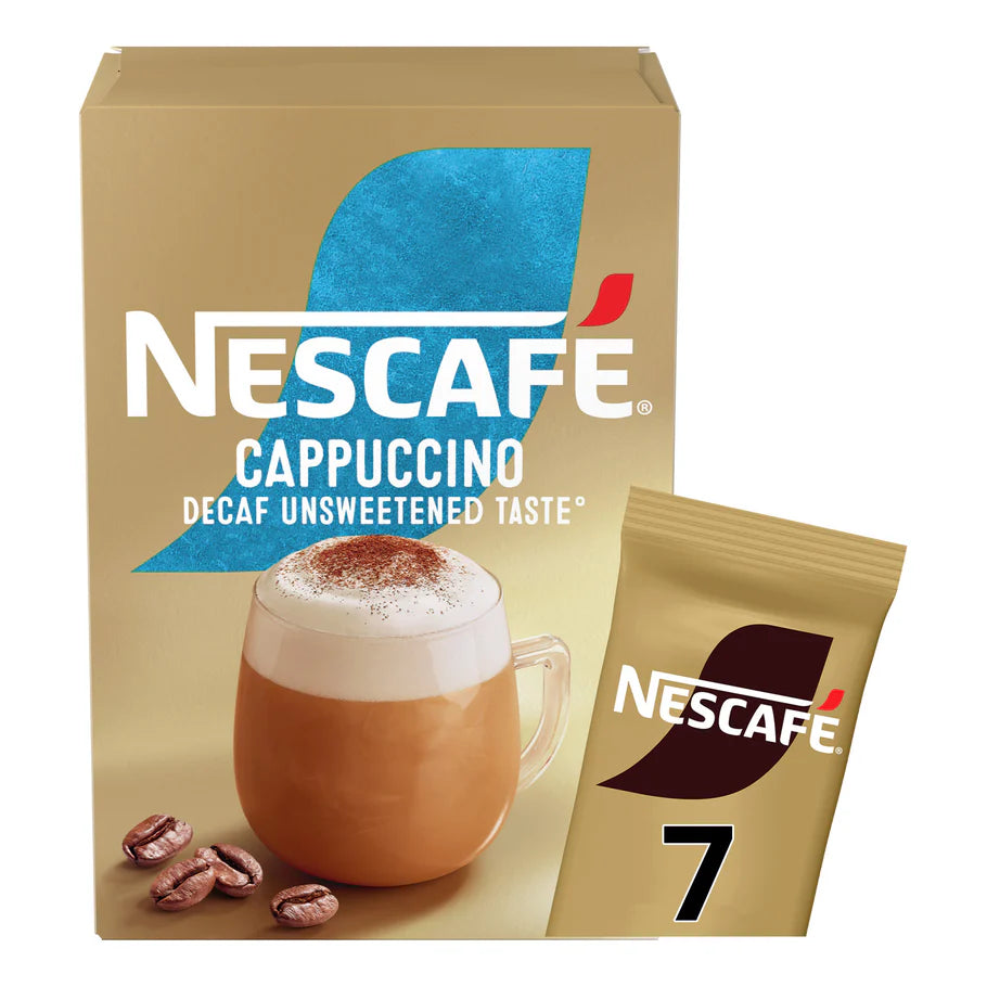 Nescafe Decaf Cappuccino Sachets ideal for home and office use