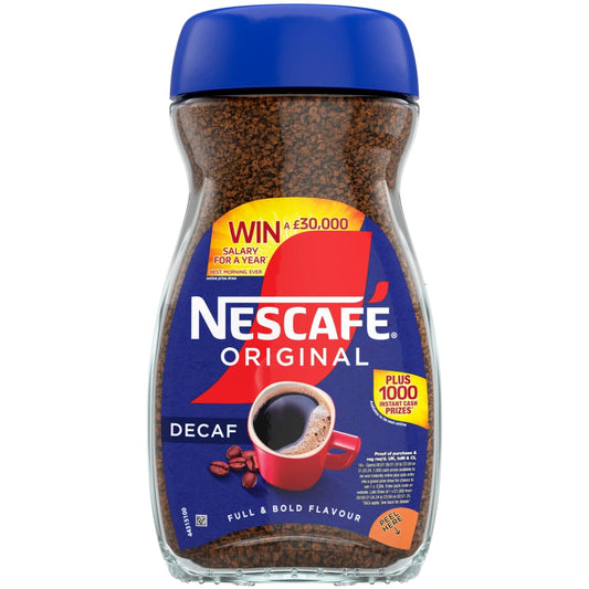 Nescafe Original Decaf Coffee 300g pack for smooth caffeine-free brew