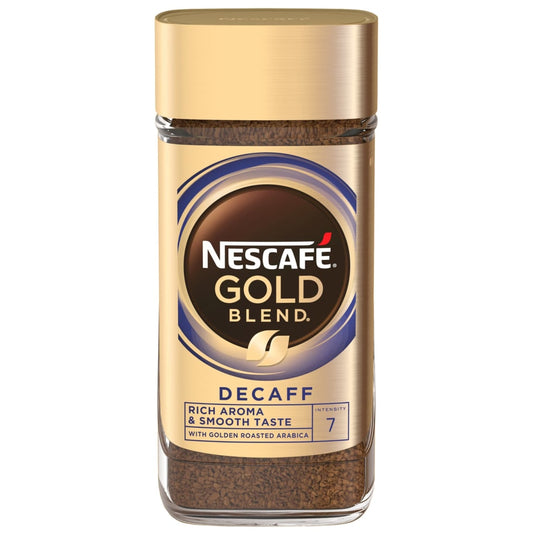 Nescafe Gold Blend Decaf Instant Coffee Jar 200g rich aroma