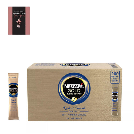 nescafe gold decaf instant coffee sachets 200 x 1.8g