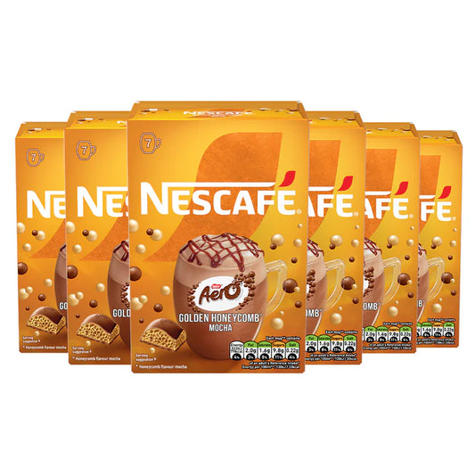 Golden honeycomb flavour Aero Mocha coffee sachets from Nescafé