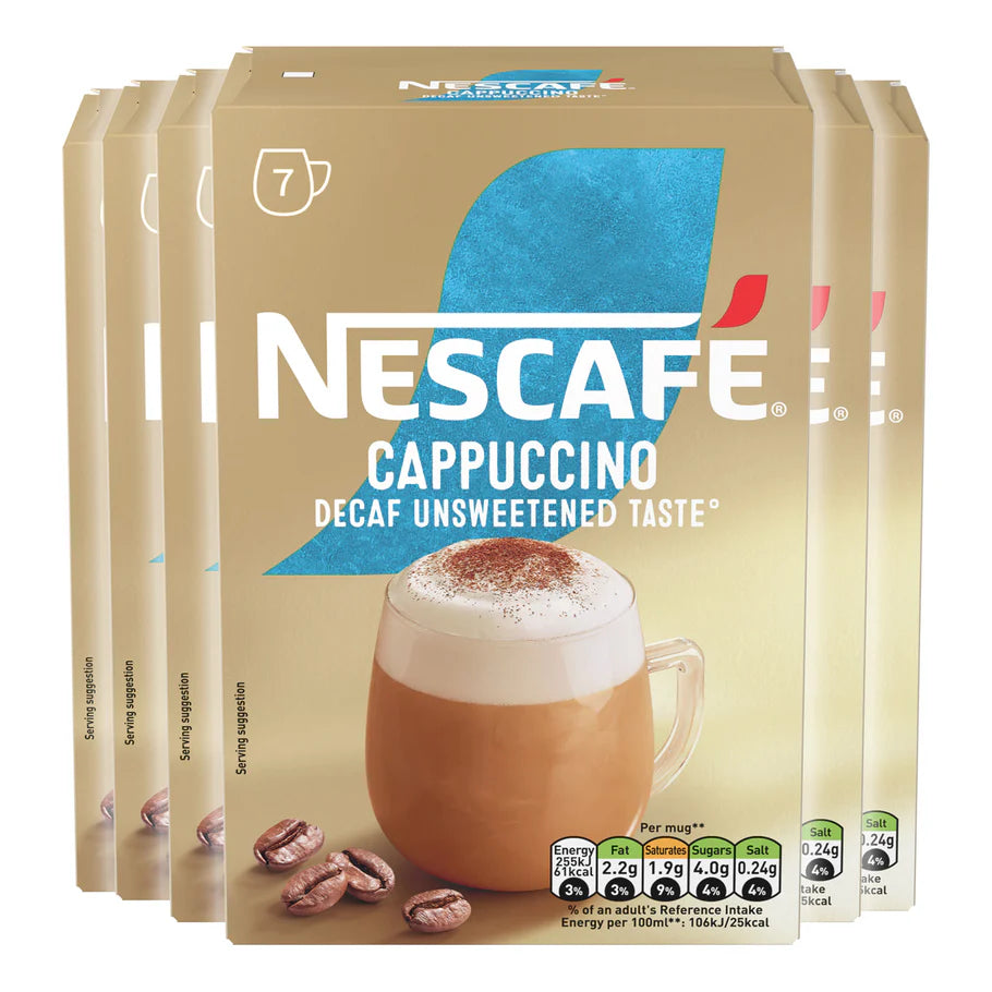 Easy-to-use Nescafe Decaf Cappuccino Sachets for instant coffee