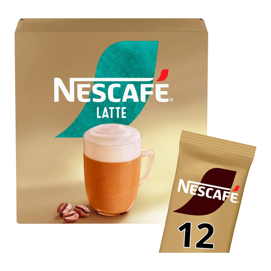 Bulk case of creamy Nescafe Latte Instant Coffee sachets
