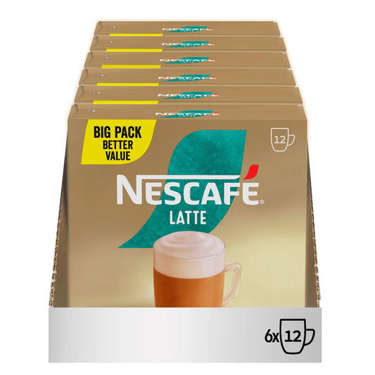 Nescafe Latte Instant Coffee Sachets 6x12 bulk drinks pack