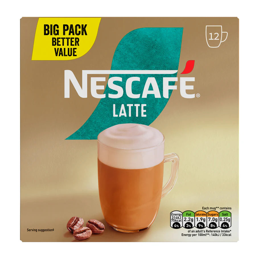 Nescafe Latte sachets ideal for home, office, or catering use