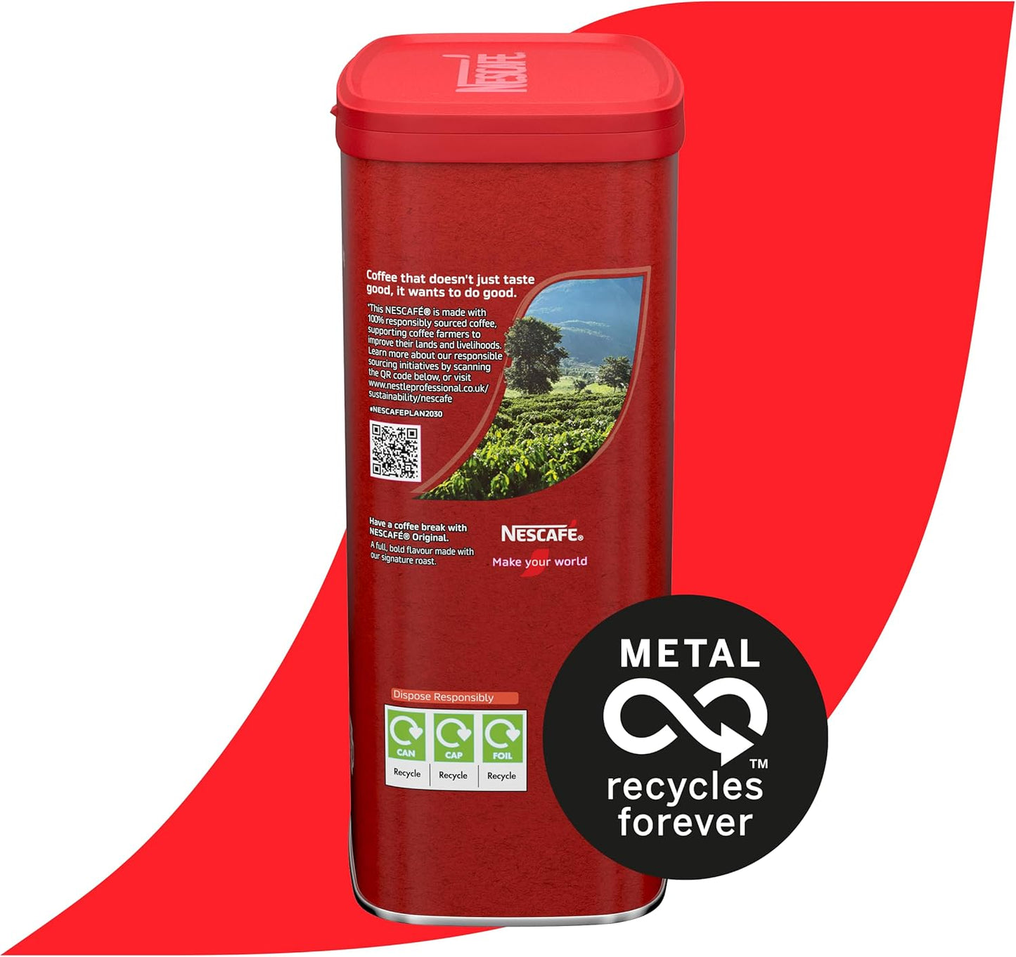Large 1kg NESCAFÉ coffee tin with premium Robusta blend