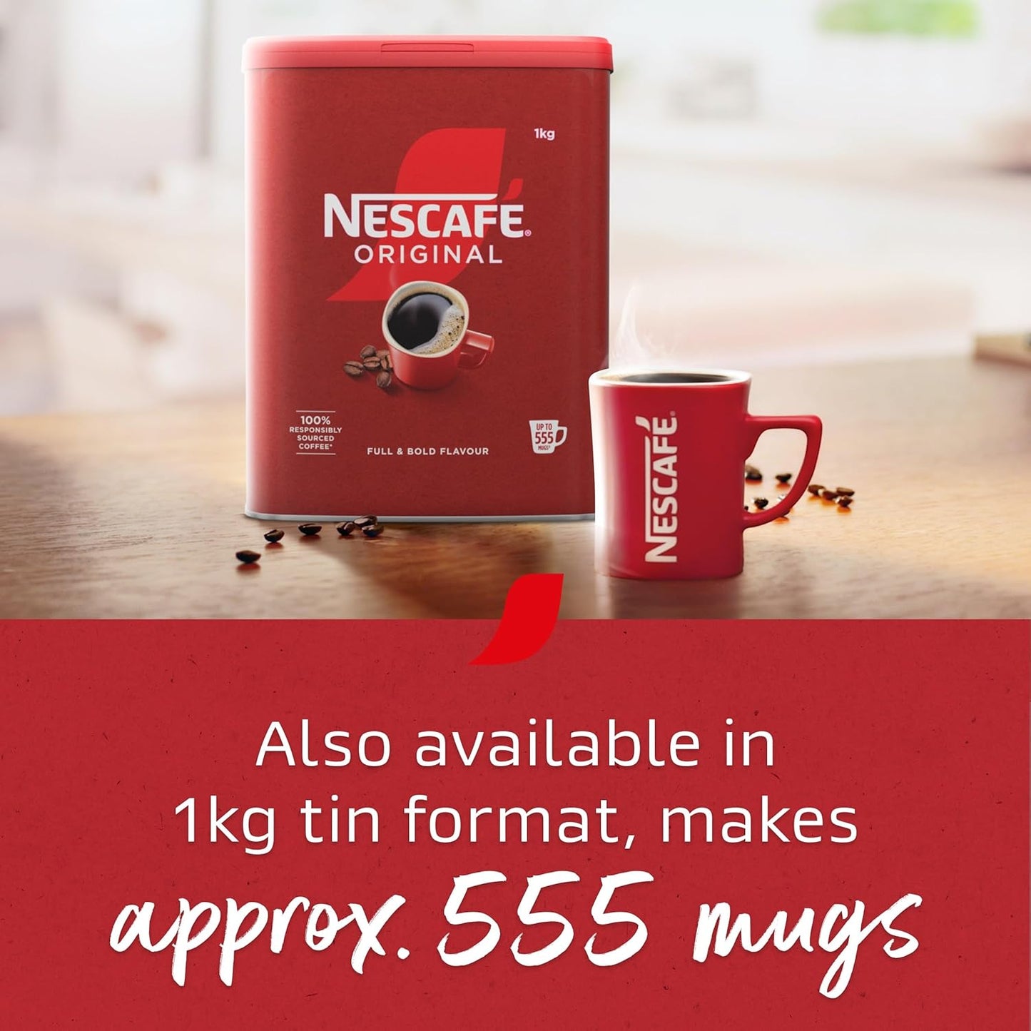 NESCAFÉ Original 750g tin packed with bold coffee aroma and taste