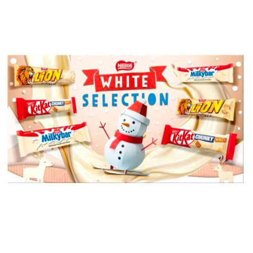 Nestlé White Selection Box 190g including Lion, KitKat Chunky White, and Milkybar