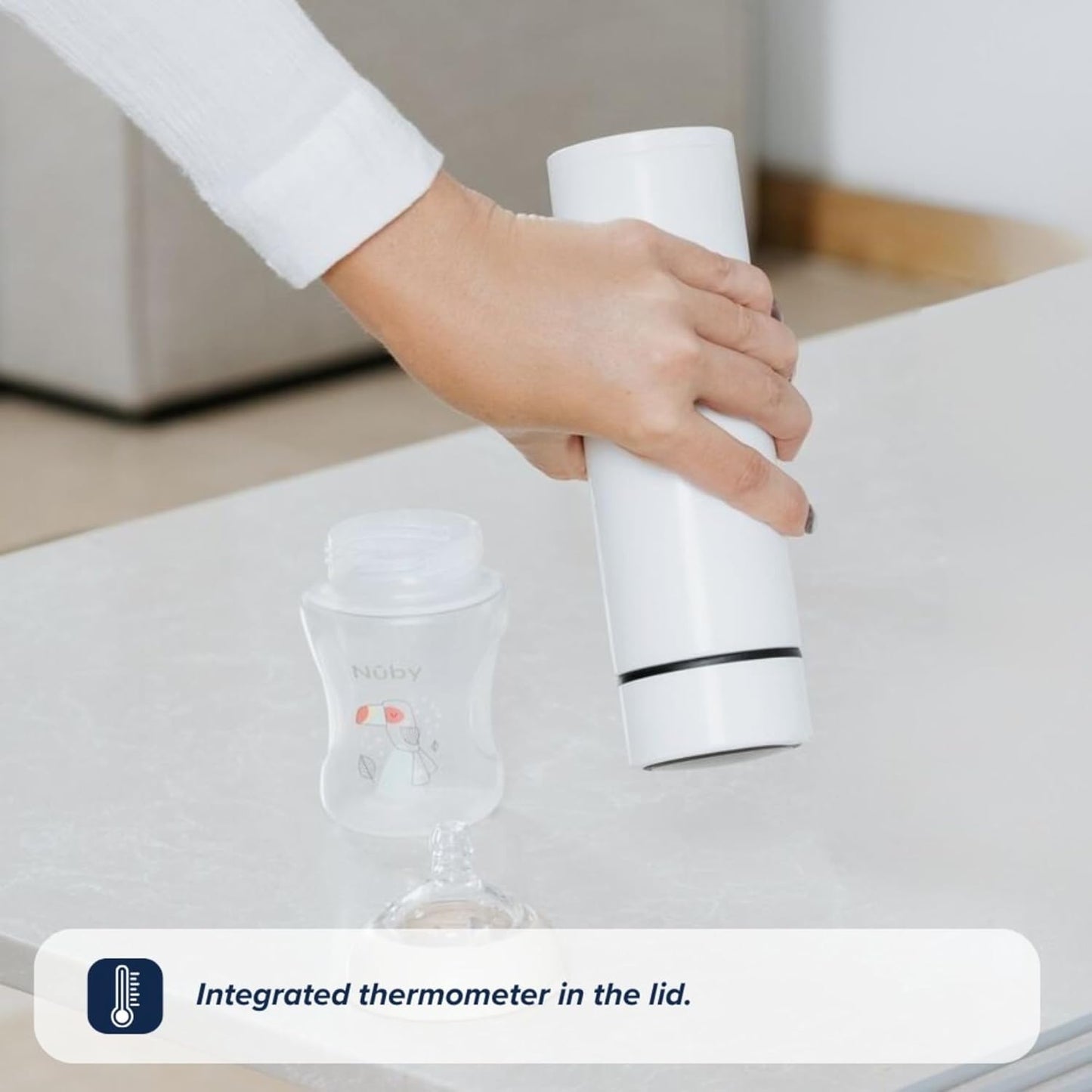 Nuby RapidCool Baby Bottle Maker with Digital Thermometer Lids for Precise Temperature Control