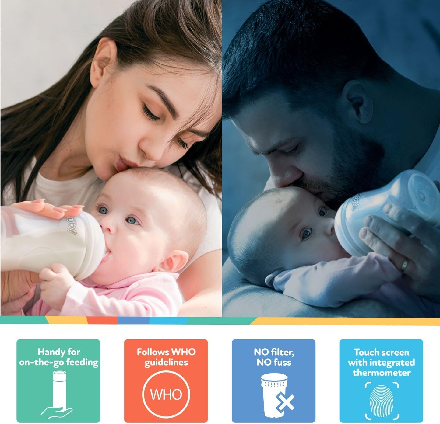 ompact Nuby RapidCool Bottle Maker for Quick Nighttime Baby Feeds