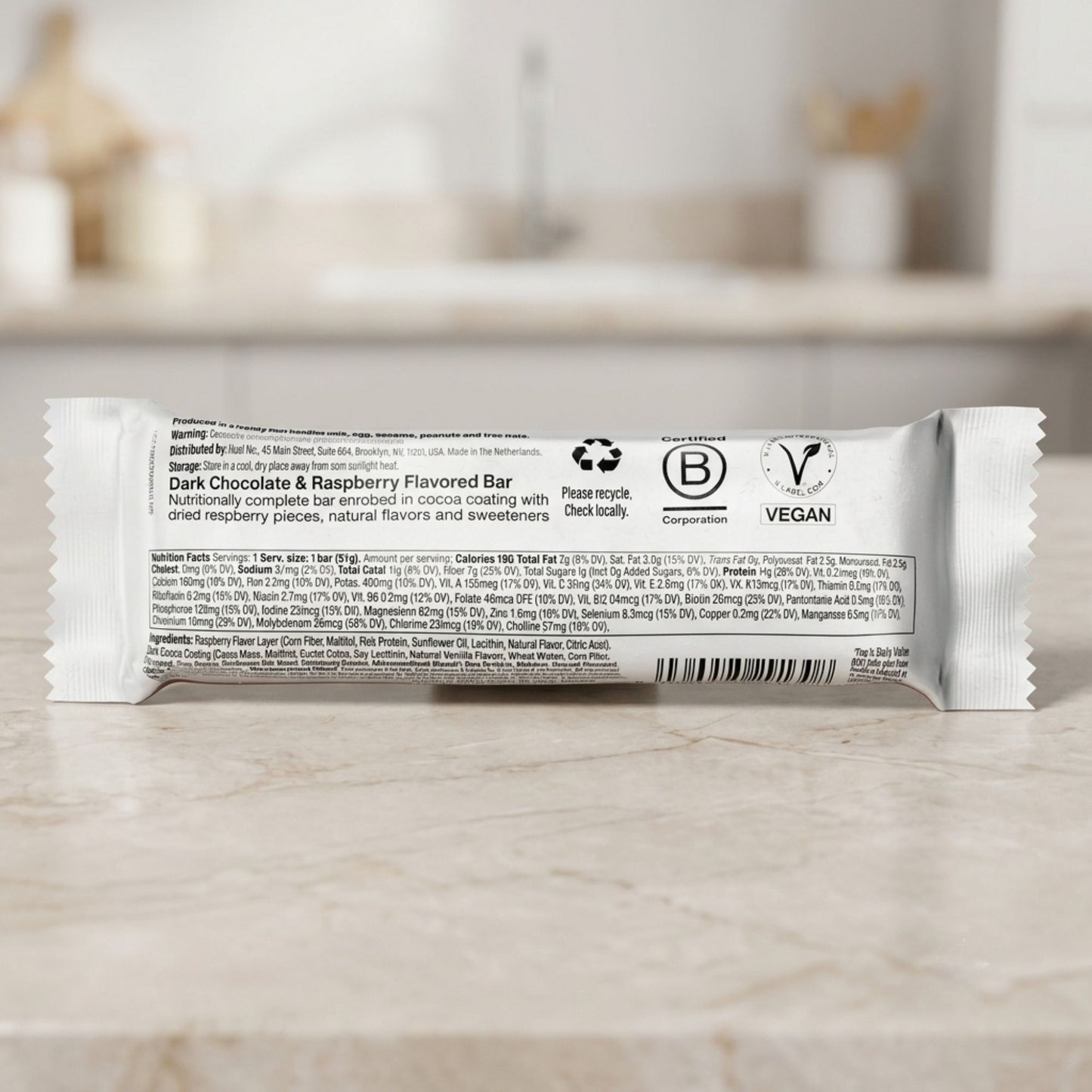 Healthy meal bar with plant based ingredients