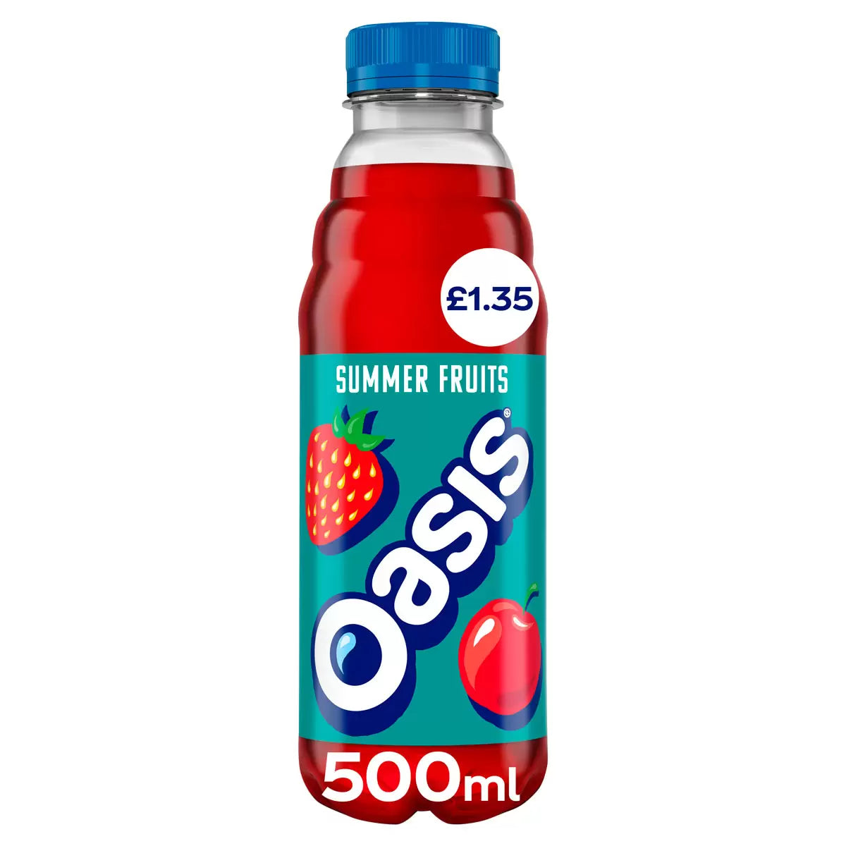 Pack of 12 Oasis Summer Fruits PMP 500ml still juice drinks with fruity flavours