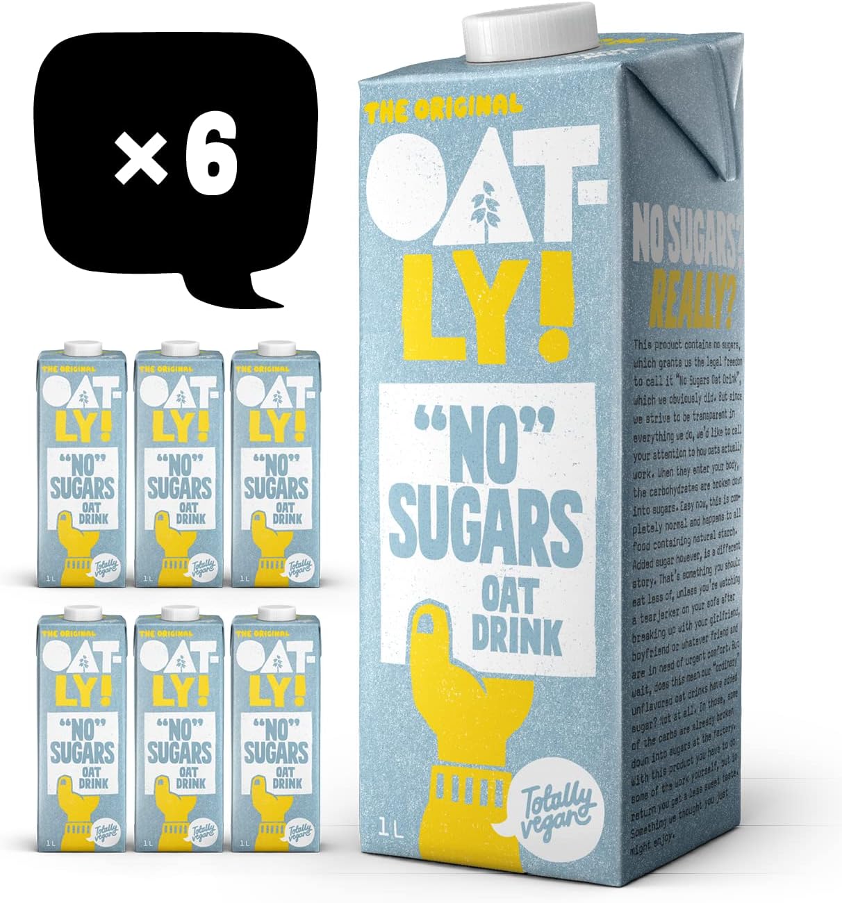 oatly sugar-free oat drink 6 pack with unsweetened and creamy taste