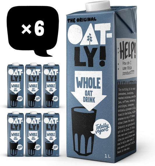 oatly whole oat drink 1 litre pack of 6 creamy plant-based drink