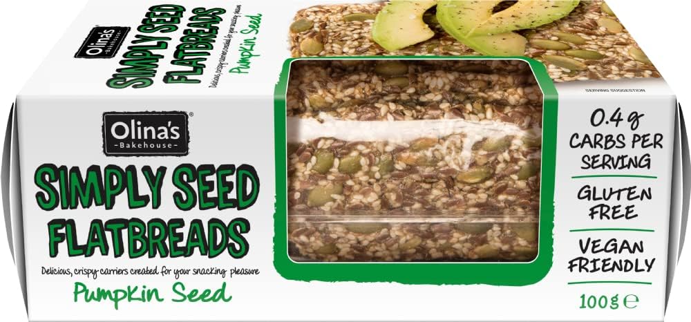 Olina’s gluten free pumpkin seed flatbreads