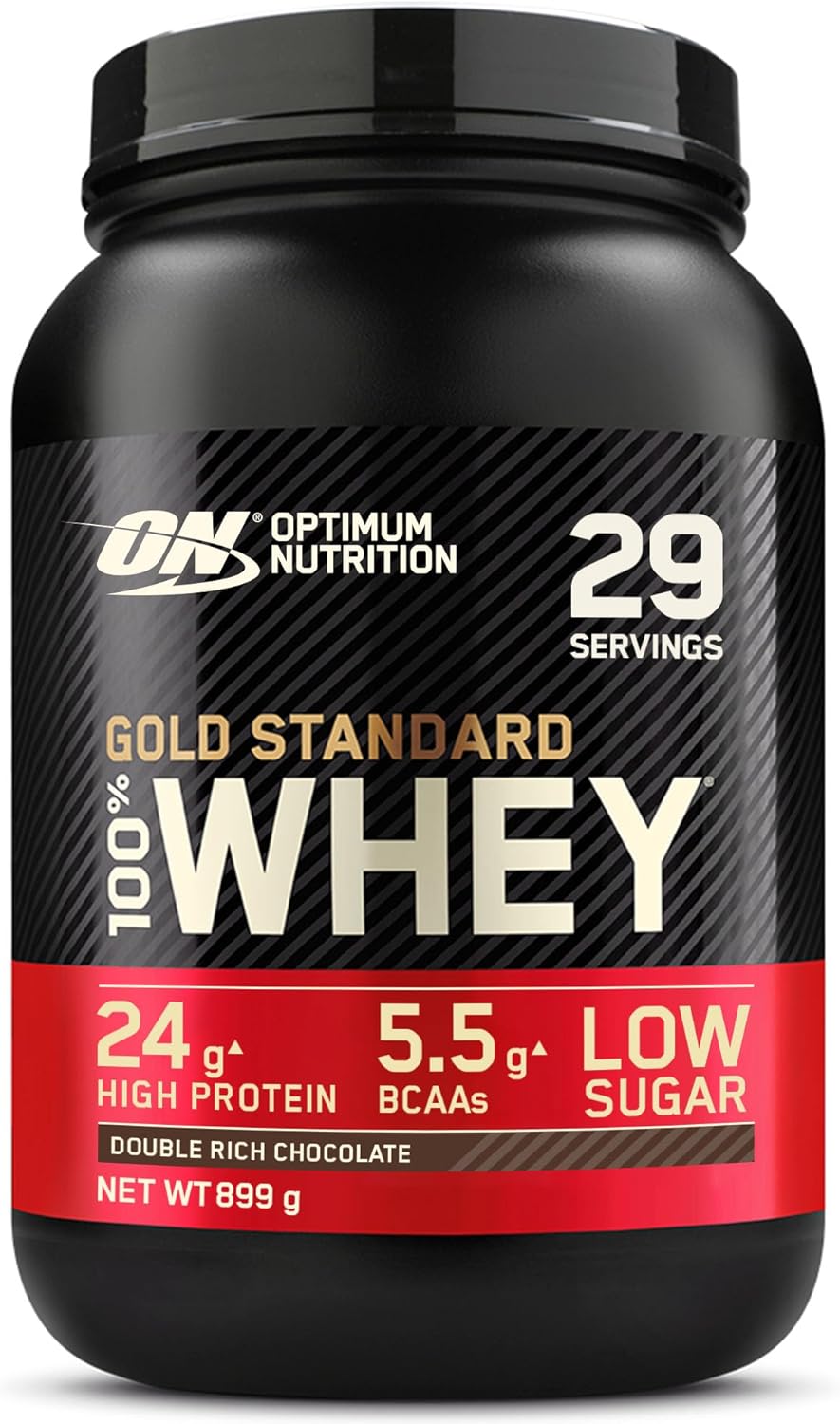 Optimum Nutrition Gold Standard Whey Protein powder in Double Rich Chocolate