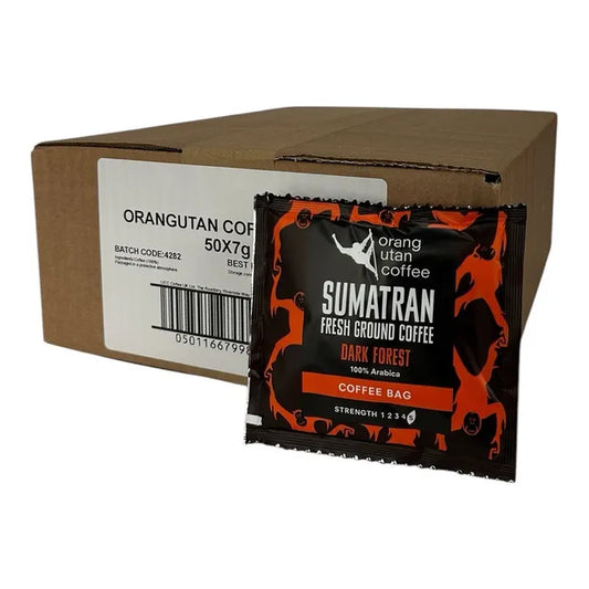 Orangutan Sumatran Dark Forest Arabica coffee bags 50-pack