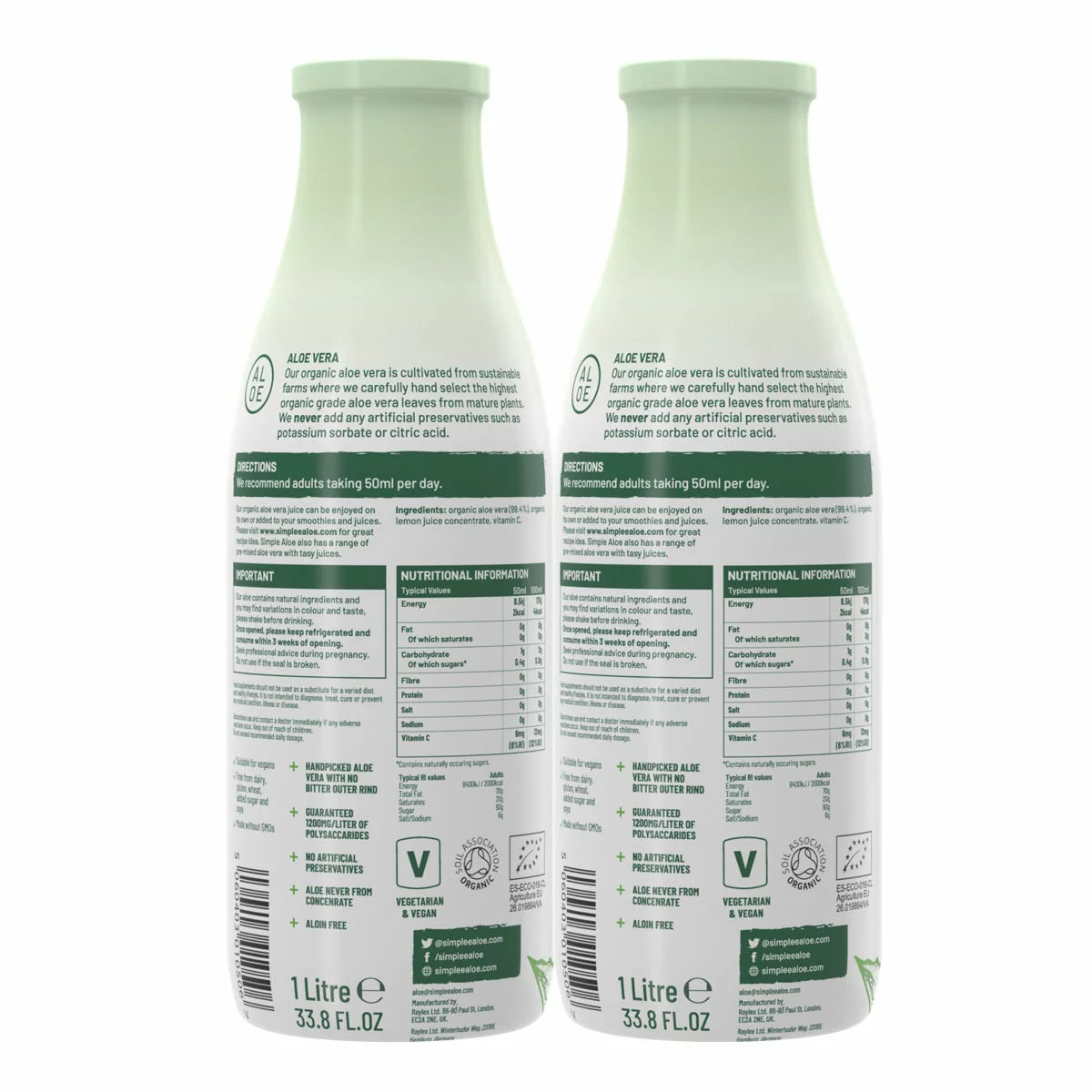100 percent organic inner leaf aloe vera supplement drink