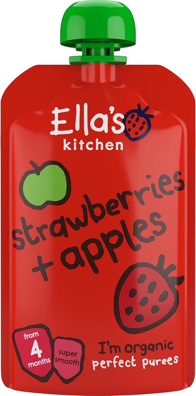 organic fruit pouch apple and strawberry