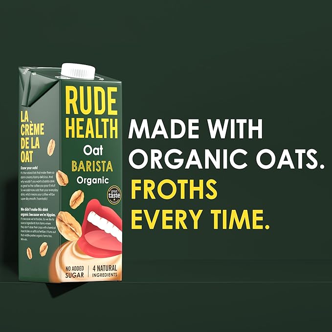 organic vegan oat milk for barista coffee
