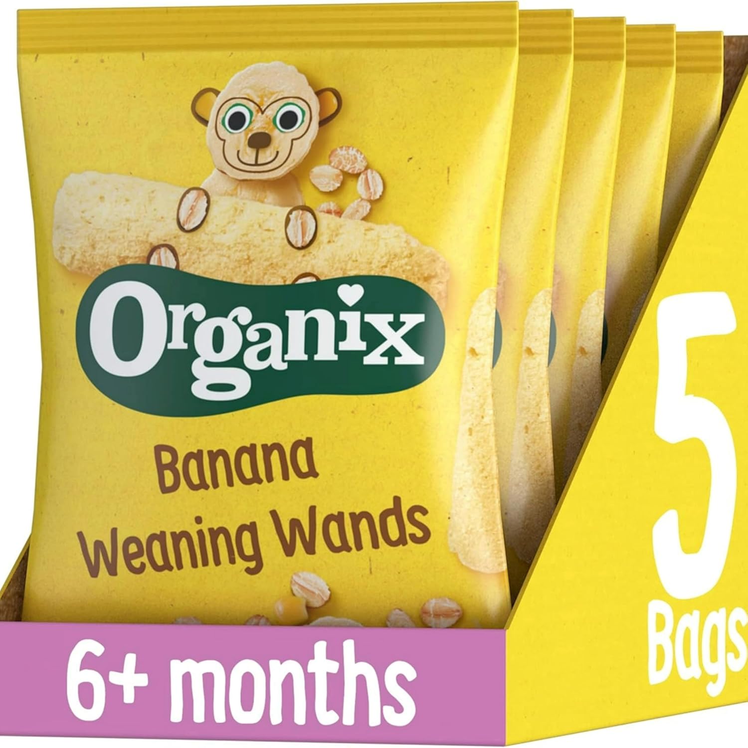 organix banana weaning wands 6 months baby snack