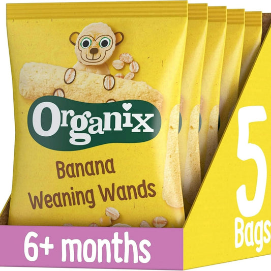 organix banana weaning wands 6 months baby snack