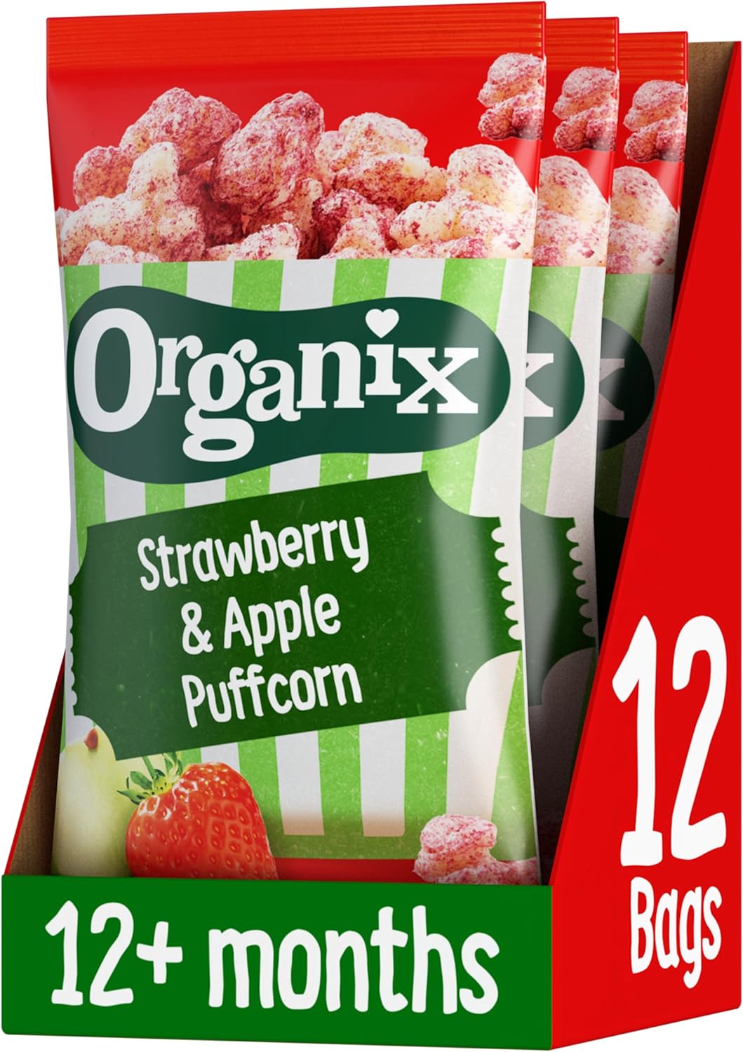 organic strawberry and apple puffcorn toddler snack