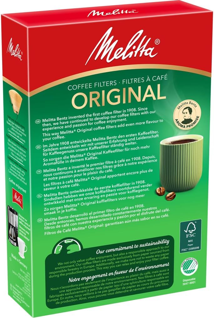Melitta coffee filters for home brewing