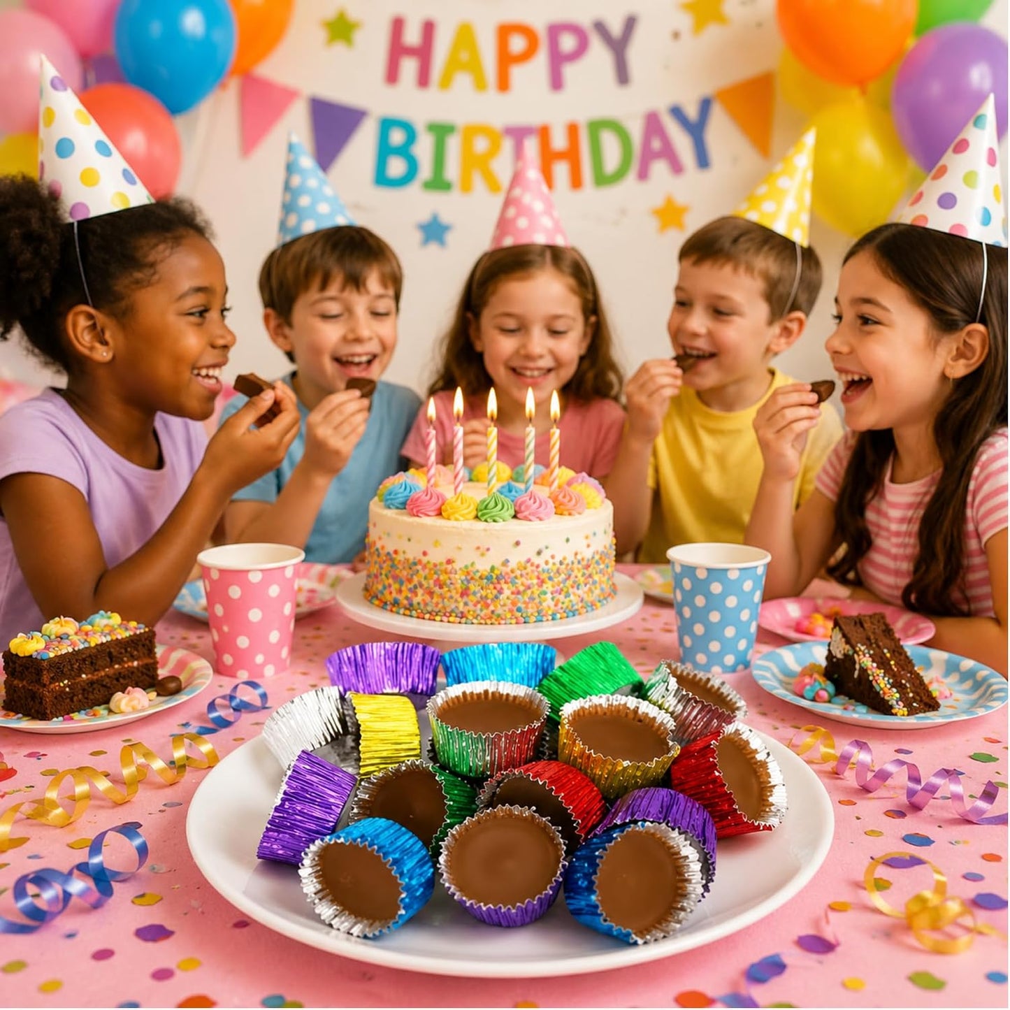 Party sharing chocolate treats