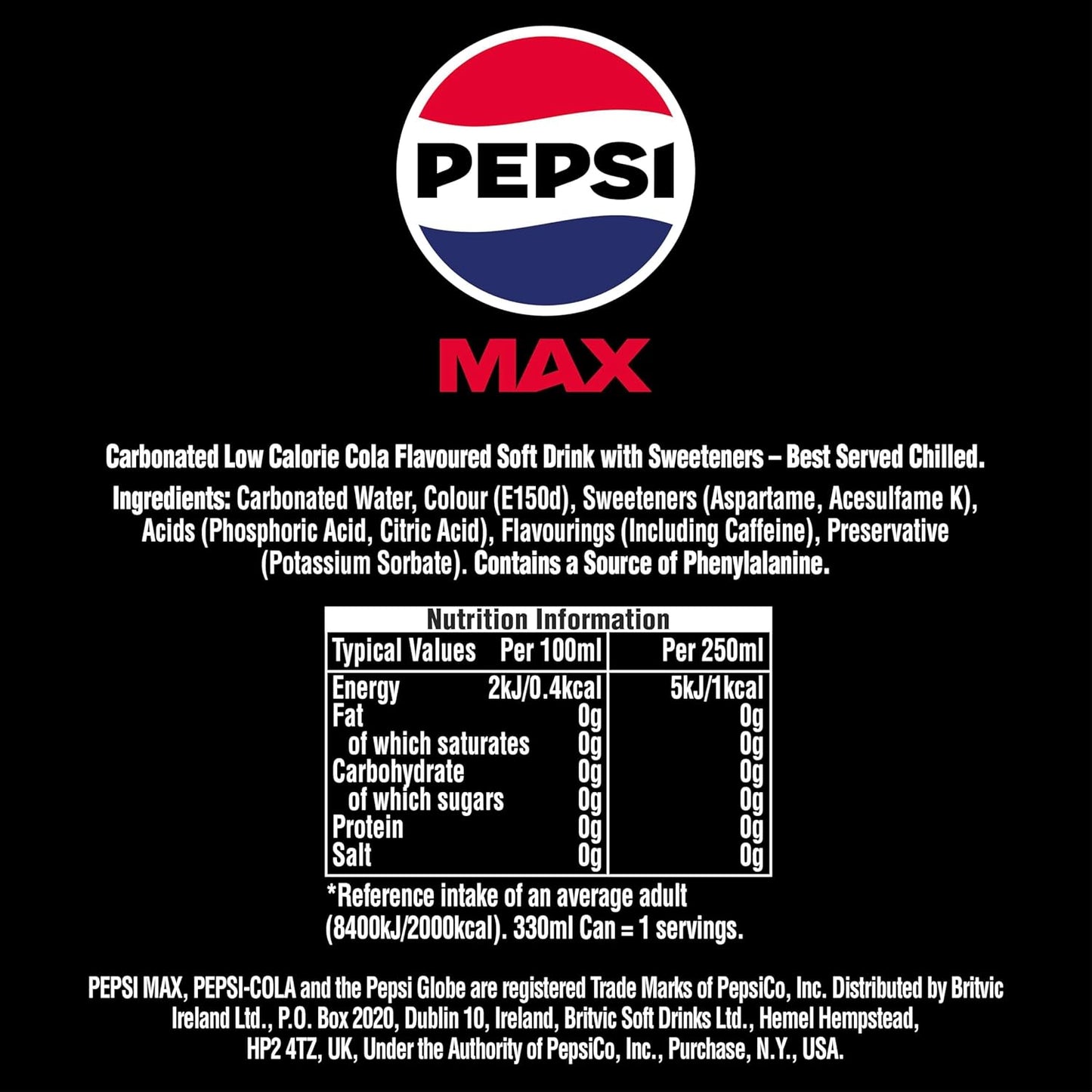 Refreshing Pepsi Max Cola – 24 Cans of Zero Sugar Goodness