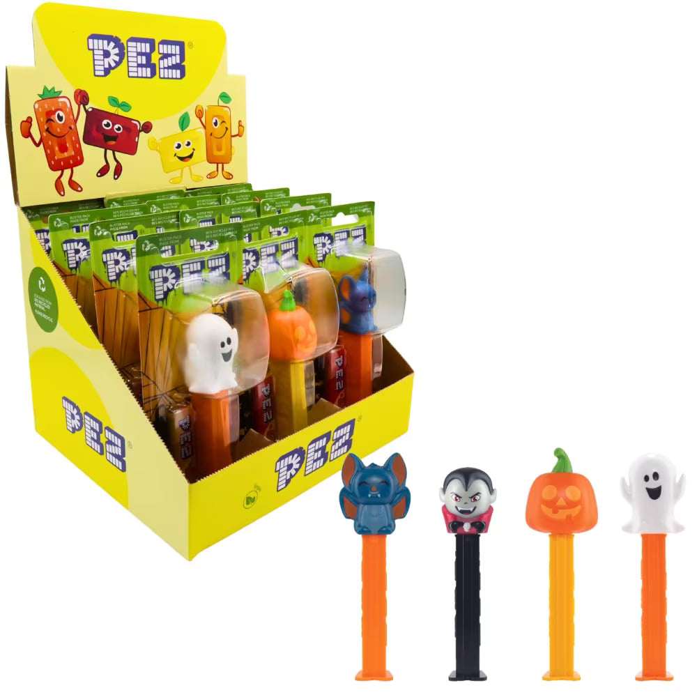 Pez Halloween 12 x 17g impulse packs vampire ghost bat pumpkin