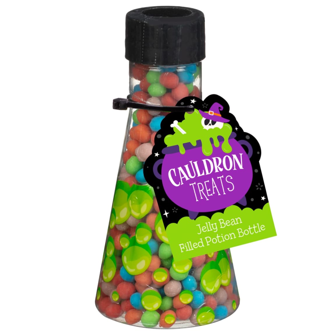 Small Jelly Beans in Cauldron Treats Potion Bottle