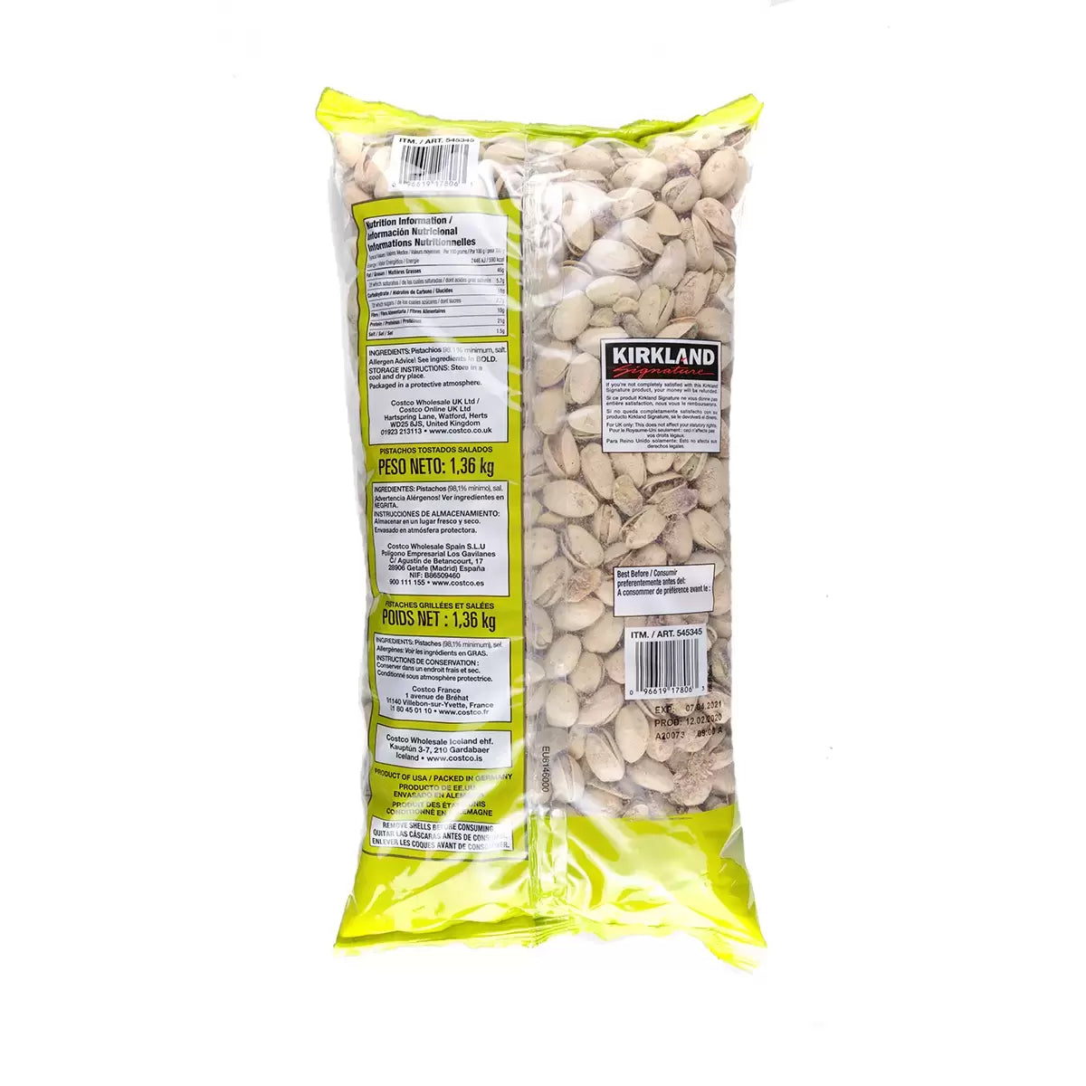 Premium lightly salted pistachios for snacking and baking
