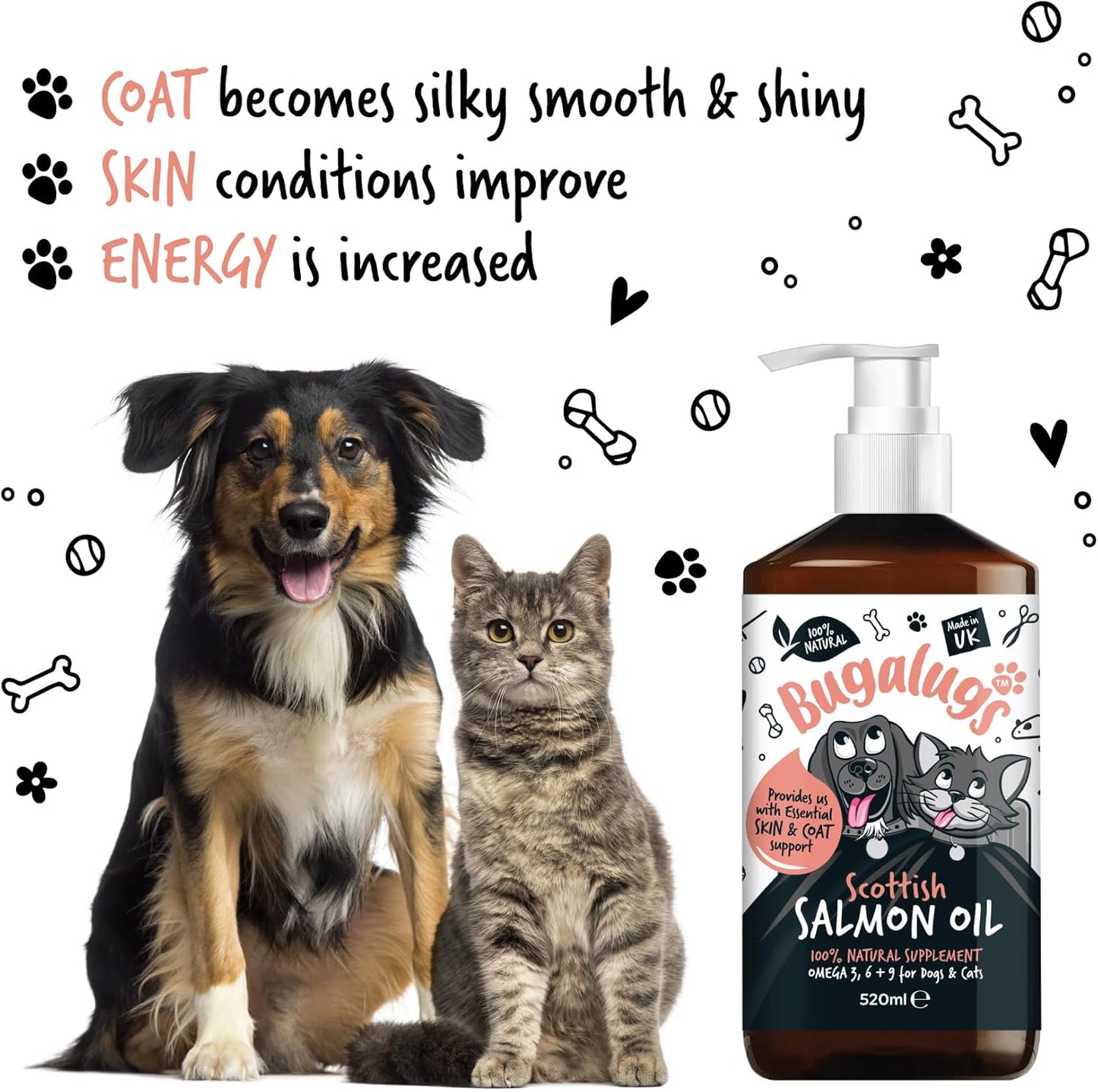 Premium Scottish fish oil for dogs and cats, 520ml