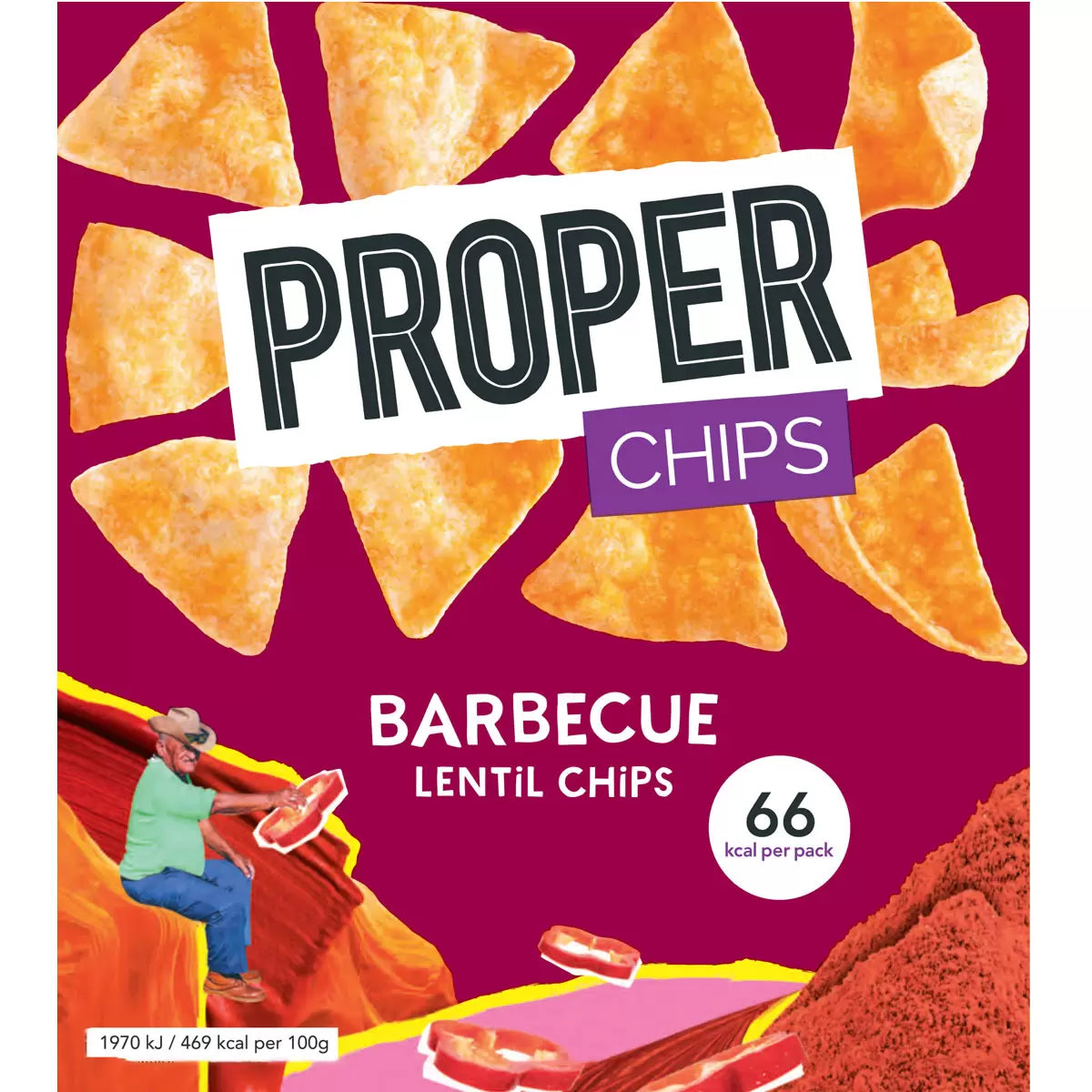 Variety case of Proper Chips BBQ and Salt & Vinegar flavours, 32 small packs