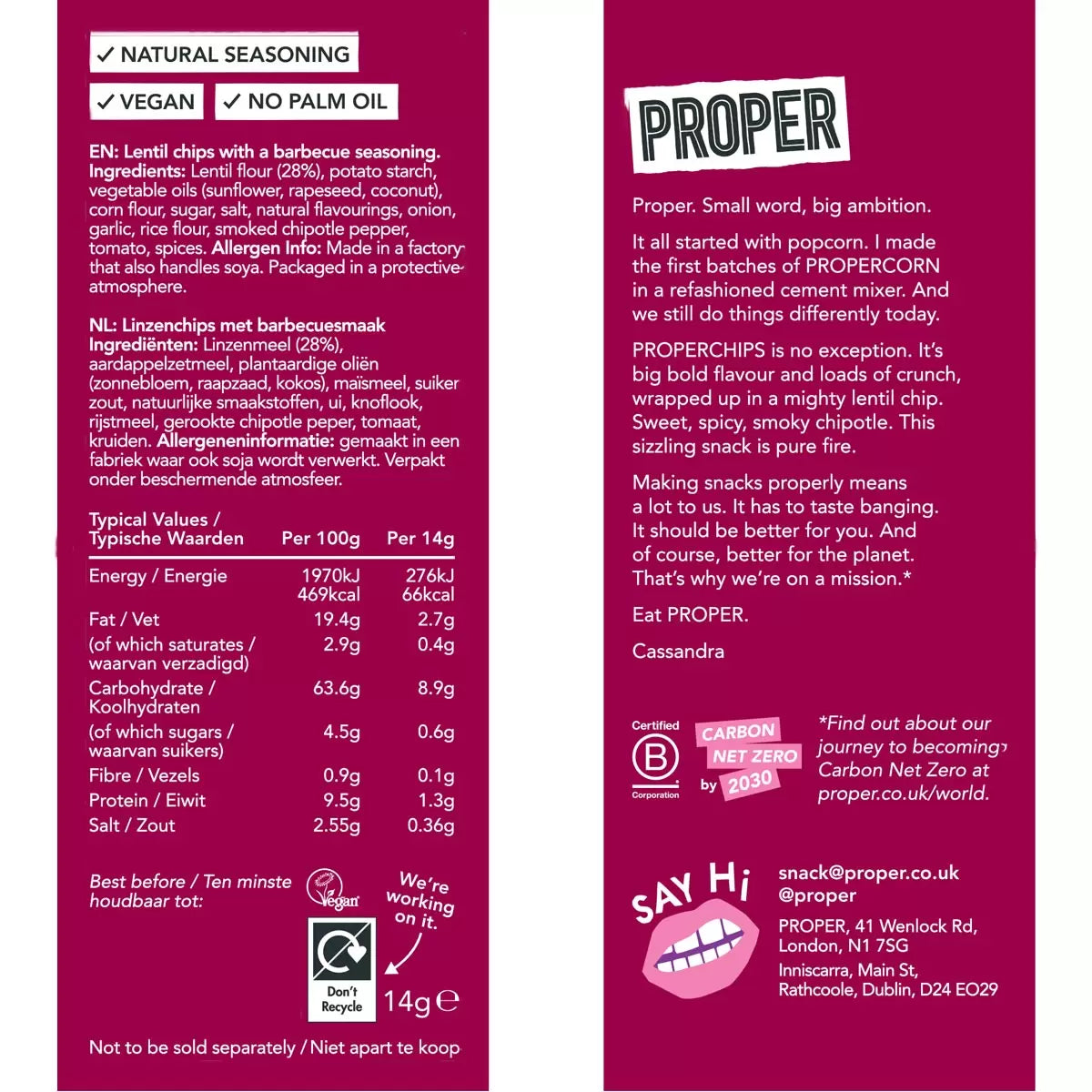 Proper Chips BBQ and Salt & Vinegar snack packs, ideal for parties and sharing