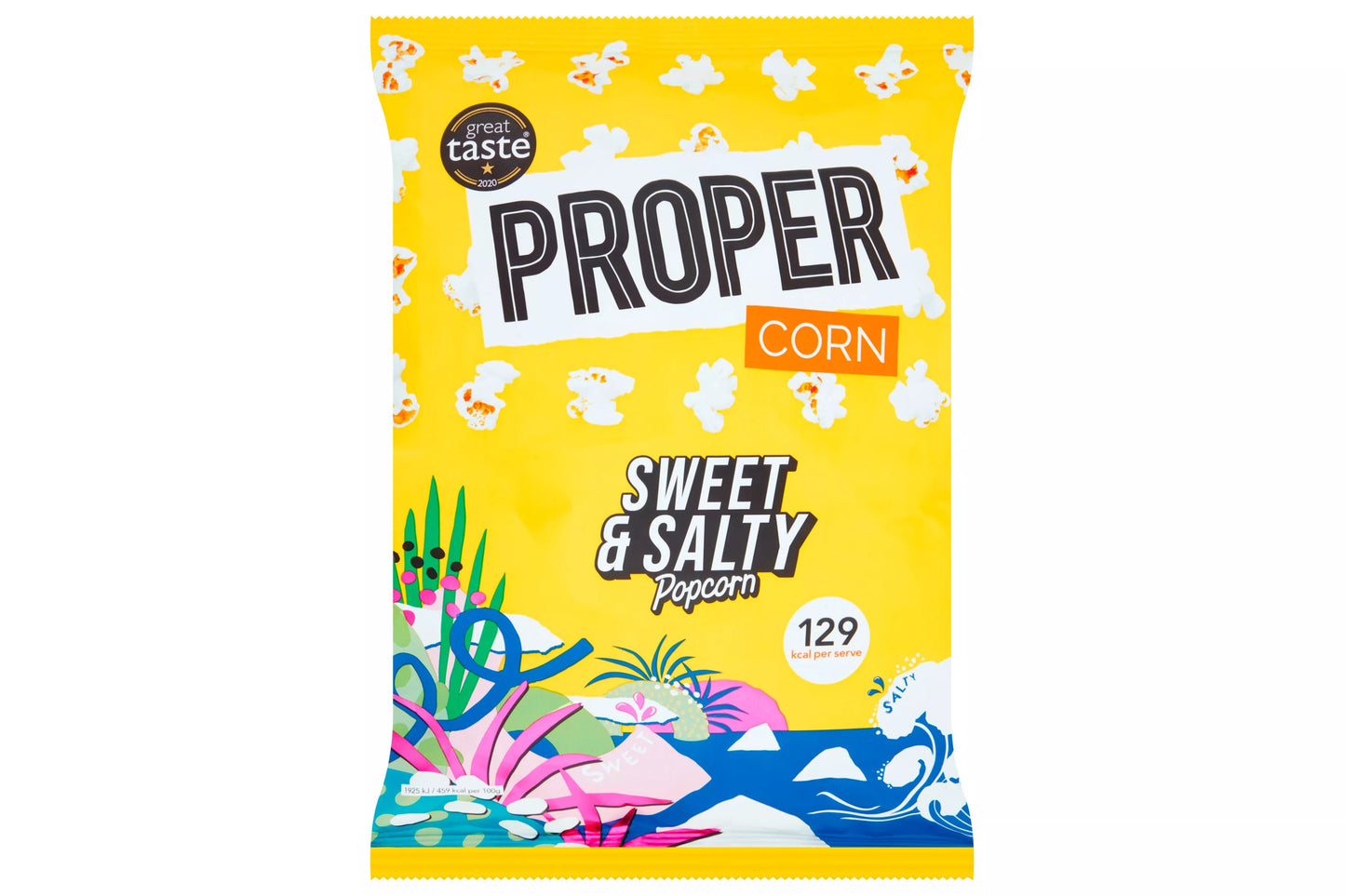 Vegan and gluten free sweet salty popcorn snack