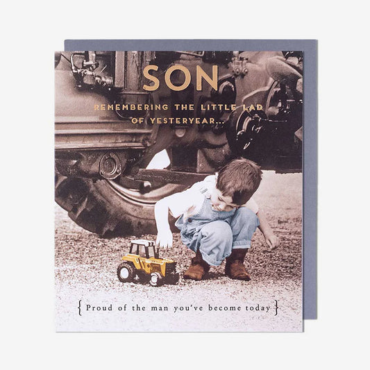 High-quality birthday card greeting cards featuring proud son design on thick sustainable paper