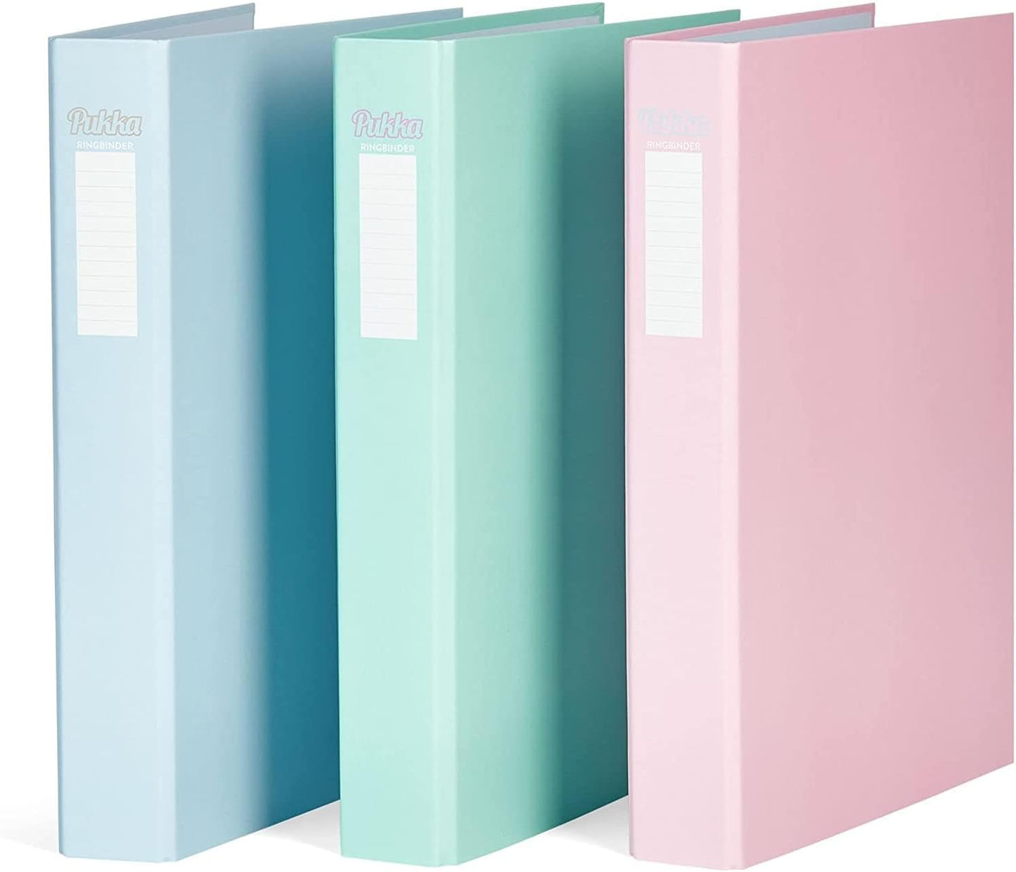 Set of 3 Pukka A4 pastel D-ring binders