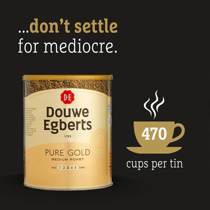 Pure Gold instant coffee 750g tin from Douwe Egberts