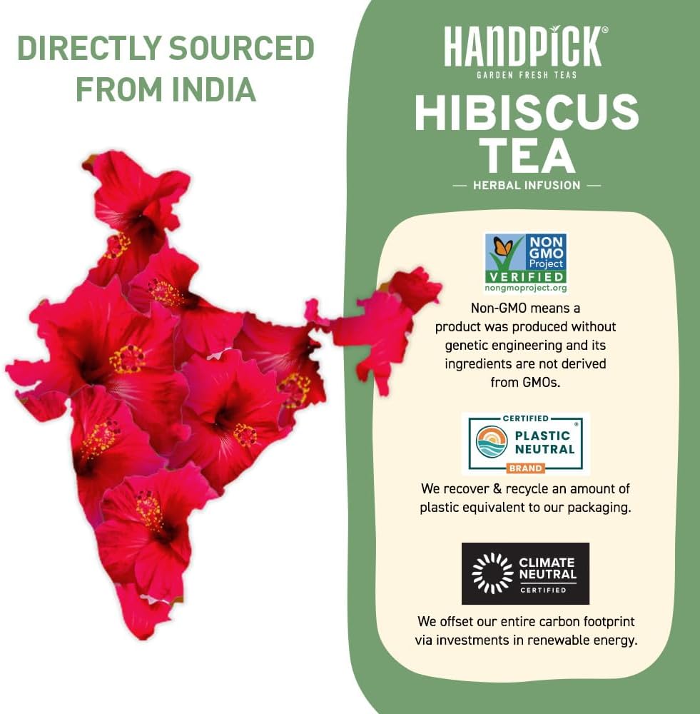 Brewed hibiscus tea served hot or iced