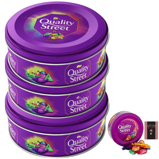 Quality Street chocolates in 3 x 410g tubs for sharing and gifting